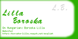 lilla boroska business card